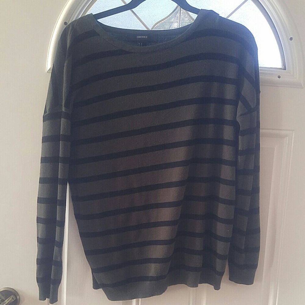 Green and Black Stripped Shirt